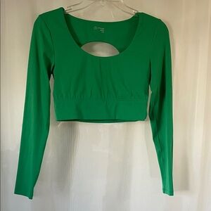 Aerie Offline Green Long Sleeve Crop Top Size Medium